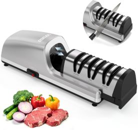 Electric Knife Sharpener for Kitchen Knives, Detachable Sharpening Head, 3-Stage Knife Sharpener Electric, 100% Diamond Abrasive