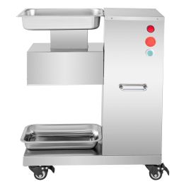 110V Commercial Meat Cutter Machine 1100LB/H Electric Meat Cutting Machine 750W Commercial Meat Slicer 3mm Blade Restaurant Food Slicer Stainless
