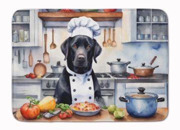 Black Labrador Retriever The Chef Memory Foam Kitchen Mat Machine Washable Anti-Fatigue Mat Cushion Comfort Bath Mat or Kitchen Rug