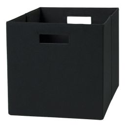 Collapsible Fabric Cube Storage Bin, Rich Black