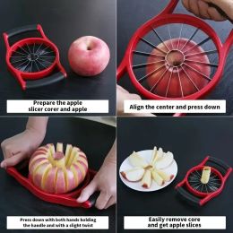 Apple Slicer Corer, Stainless Steel Upgrade 12 Sharp Apple Slicer Large, Ergonomic Plastic Handle Non-slip And Easy To Hold