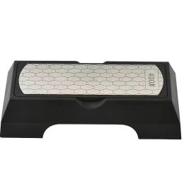 Diamond Double-sided Sharpening Stone 400#/1000# With Coarse And Fine Grit And Non-slip Base - Suitable For Kitchen Knives, Chisels, Axes, And Wo (Option: Black)
