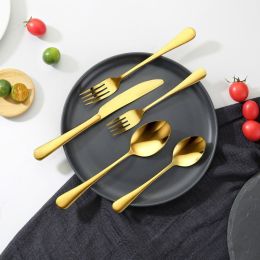 100-Piece Silverware Set Stainless Steel Cutlery Flatware Utensil Kitchen For 20 (Option: Golden)