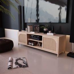 Bamboo TV Cabinet (Option: Natural)