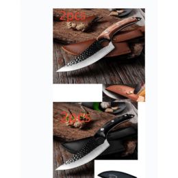Slaughter Cutting Meat Boning Small Scimitar Special Skinning Killing Pigs Butcher (Option: Sheath-Two black and  two brown-Set)