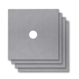 4-Pack Reusable Nonstick Stovetop Burner Protector Liner (Option: Silver)