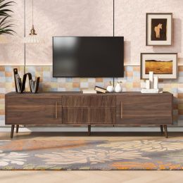 Mid Century TV Stand With 2 Drawers, Media Console Table For TVs Up To 80'', Entertainment Center With Storage For Living Room, Bedroom, Home The (Option: Walnut)