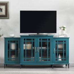 62 TV Stand, Buffet Sideboard Cabinet, Teal Blue (Option: Teal Blue)