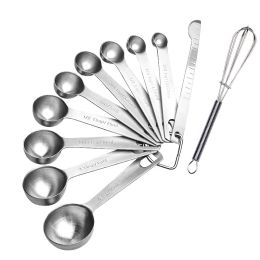 Measuring Spoons: U-Taste 18/8 Stainless Steel Measuring Spoons Set of 9 Piece: 1/16 tsp;  1/8 tsp;  1/4 tsp;  1/3 tsp;  1/2 tsp;  3/4 tsp;  1 ts (Type: 11 pieces)